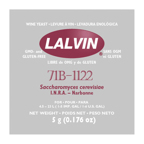 Wine Yeast - Lalvin 71B-1122